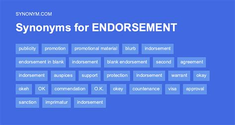 endorsement synonym